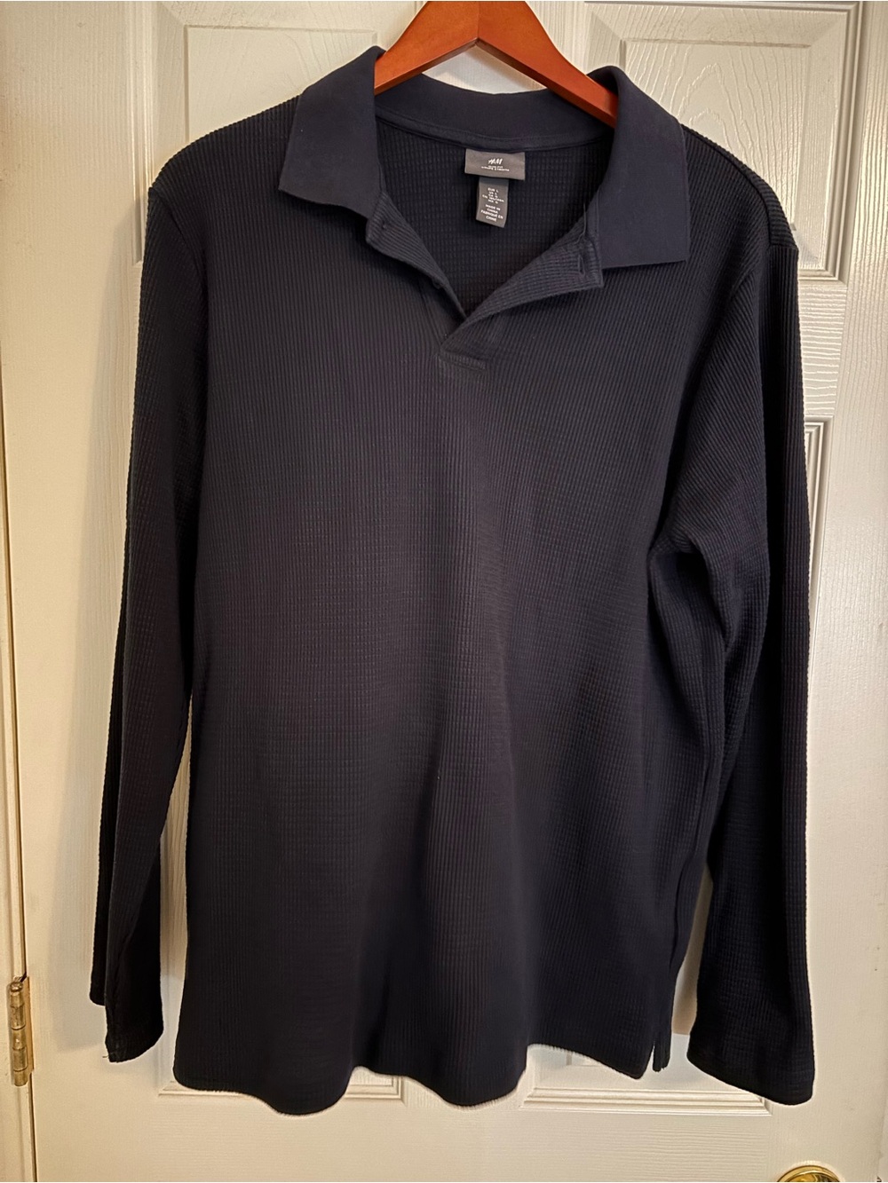 H&M Men's Long-Sleeve Polo - Navy